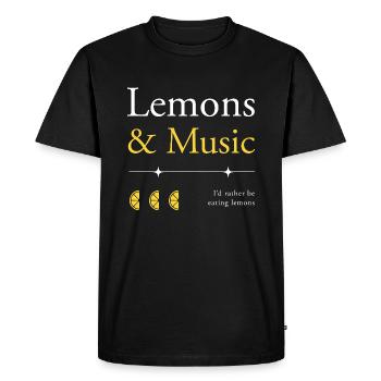 Lemons and Music Notes Summer Lemonade - Men's Premium Organic T-Shirt - black - Front - Nico (187cm)