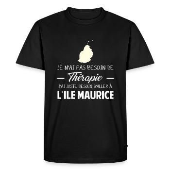 Thérapie Île Maurice - T-shirt Premium bio Homme - noir - Devant - Nico (187cm)