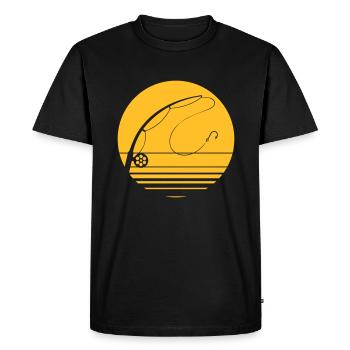 Pêche au crépuscule - T-shirt Premium bio Homme - noir - Devant - Nico (187cm)