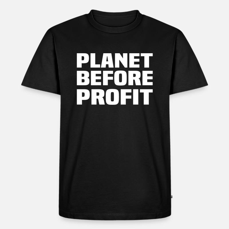Planet Before Profit - Männer Premium Bio T-Shirt - Schwarz