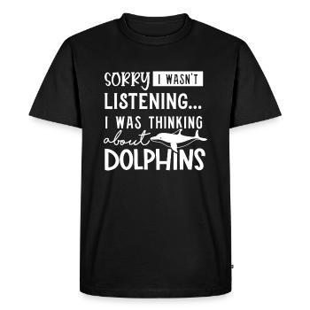 Citation ironique de dauphin mignon animal marin - T-shirt Premium bio Homme - noir - Devant - Nico (187cm)