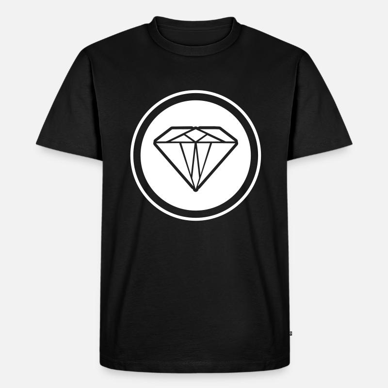 Diamant Symbol - Männer Premium Bio T-Shirt - Schwarz