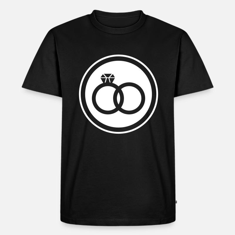 Eheringe Ring Hochzeit - Männer Premium Bio T-Shirt - Schwarz