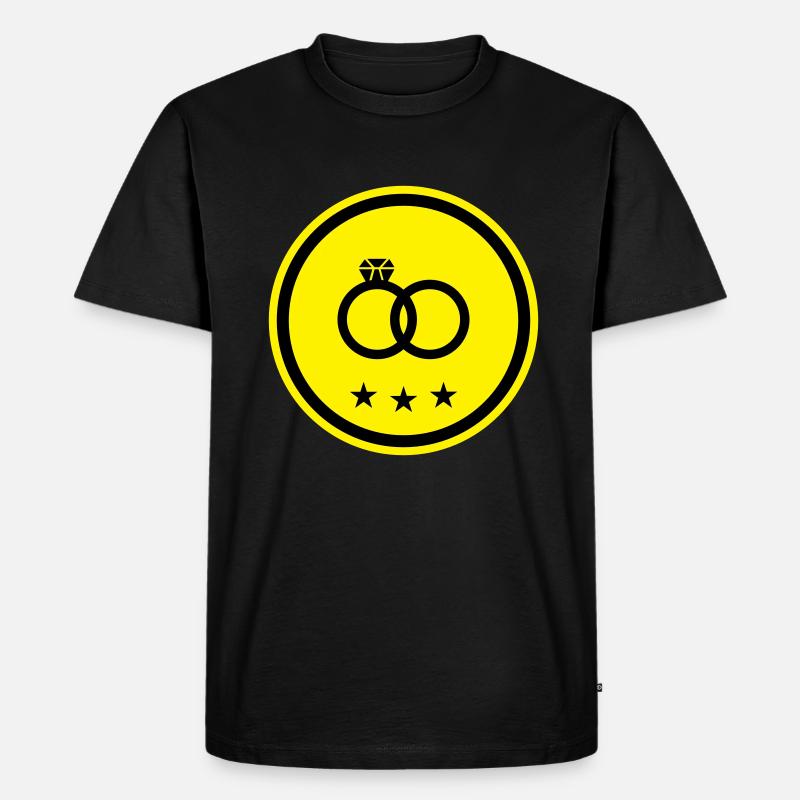 Eheringe Ring Hochzeit - Männer Premium Bio T-Shirt - Schwarz