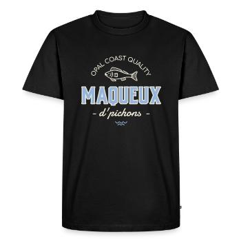Maqueux d'pichons expression ch'ti humour du nord - T-shirt Premium bio Homme - noir - Devant - Nico (187cm)