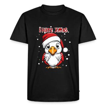 Je déteste Noël drôle d’oiseau - T-shirt Premium bio Homme - noir - Devant - Nico (187cm)