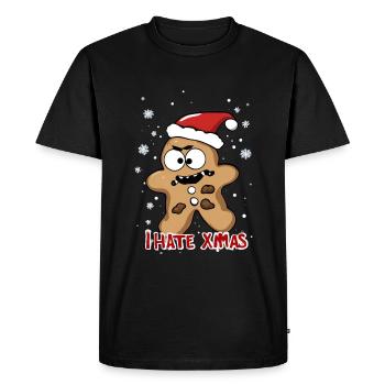 Je déteste Noël Funny Cookie Cookie Mares - T-shirt Premium bio Homme - noir - Devant - Nico (187cm)