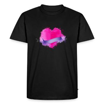 Heart ribbon brightly glowing - Men's Premium Organic T-Shirt - black - Front - Nico (187cm)