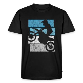 Motorrad Enduro Motocross Retro Motorcross Stunt - T-shirt Premium bio Homme - noir - Devant - Nico (187cm)