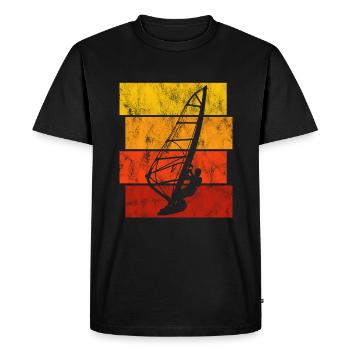 Windsurfing Retro Windsurfer Windsurfing Surf - Men's Premium Organic T-Shirt - black - Front - Nico (187cm)