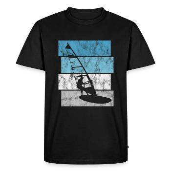 Windsurfer Retro Surfing Windsurfing Windsurfing - Men's Premium Organic T-Shirt - black - Front - Nico (187cm)