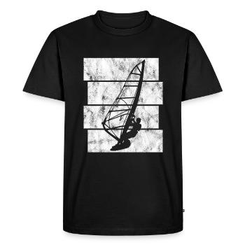Surfing Windsurfing Retro Windsurfing Windsurfer - Men's Premium Organic T-Shirt - black - Front - Nico (187cm)