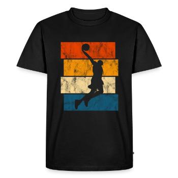 Basket basket basket basket - T-shirt Premium bio Homme - noir - Devant - Nico (187cm)