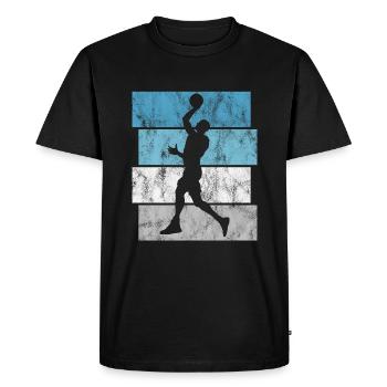Basket basket basketteur basketteur - T-shirt Premium bio Homme - noir - Devant - Nico (187cm)