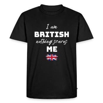 Britannique humour rien ne me fait peur - T-shirt Premium bio Homme - noir - Devant - Nico (187cm)