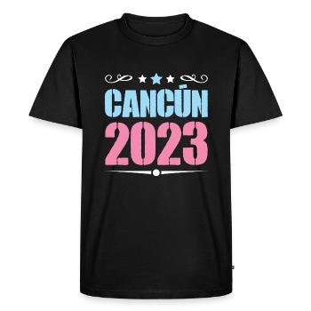 Cancun 2023 - T-shirt Premium bio Homme - noir - Devant - Nico (187cm)
