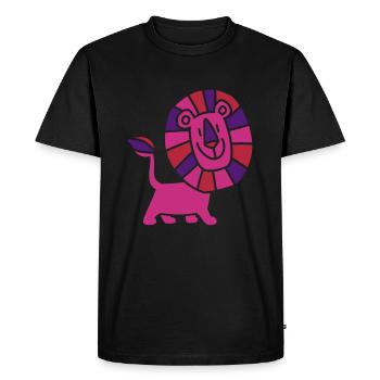 Gentil Lion Cartoon par Cheerful Madness!! - T-shirt Premium bio Homme - noir - Devant - Nico (187cm)