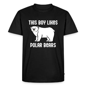 Un garçon aime les jolis ours polaires, le dicton - T-shirt Premium bio Homme - noir - Devant - Nico (187cm)