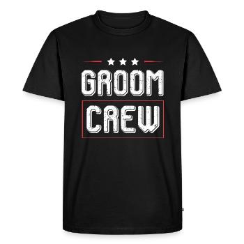Groom Crew - Men's Premium Organic T-Shirt - black - Front - Nico (187cm)