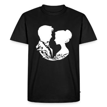 Silhouette de mariage de couple marié - T-shirt Premium bio Homme - noir - Devant - Nico (187cm)