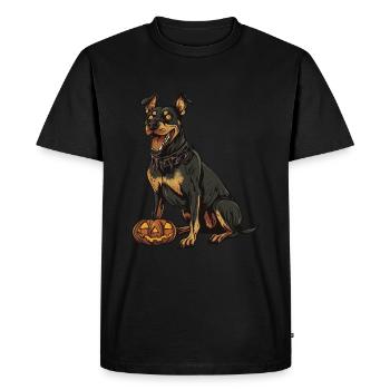 Doberman Chien Halloween Zombie - T-shirt Premium bio Homme - noir - Devant - Nico (187cm)