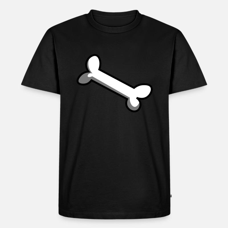 Knochen / Hundeknochen / Bone / os / Geschenkidee - Männer Premium Bio T-Shirt - Schwarz