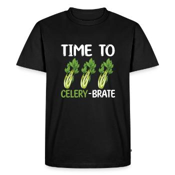 Celery Gift - Men's Premium Organic T-Shirt - black - Front - Nico (187cm)