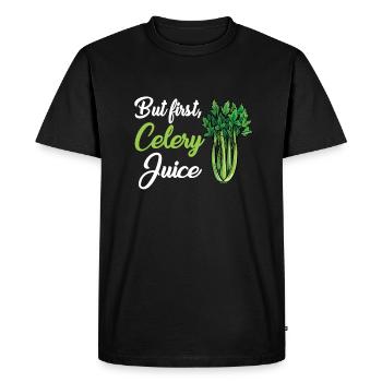 Jus de céleri - T-shirt Premium bio Homme - noir - Devant - Nico (187cm)