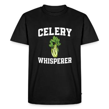 Celery Whisperer - Men's Premium Organic T-Shirt - black - Front - Nico (187cm)