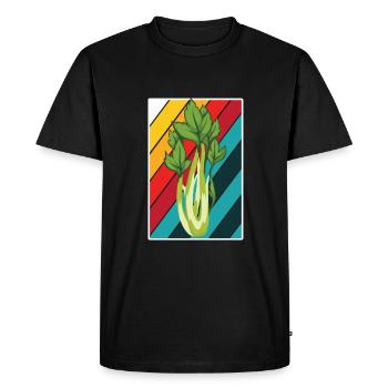 Celery - Men's Premium Organic T-Shirt - black - Front - Nico (187cm)