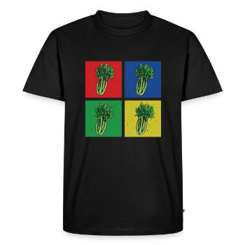 Celery T-Shirt - Men's Premium Organic T-Shirt - black - Front - Nico (187cm)