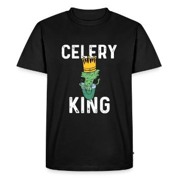 Celery King - Men's Premium Organic T-Shirt - black - Front - Nico (187cm)