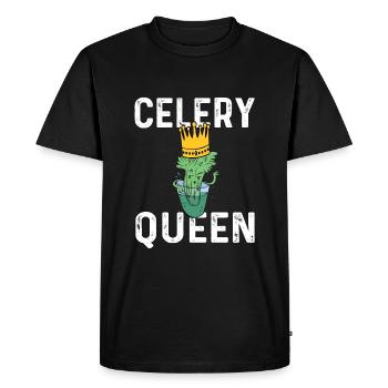 Celery Queen - Men's Premium Organic T-Shirt - black - Front - Nico (187cm)