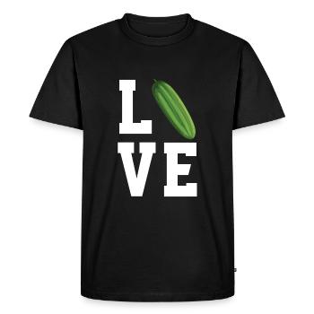 Dear Cucumber - Men's Premium Organic T-Shirt - black - Front - Nico (187cm)