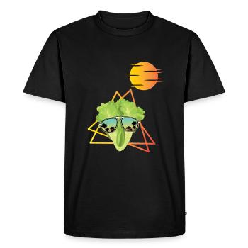 Chemise rétro laitue - T-shirt Premium bio Homme - noir - Devant - Nico (187cm)