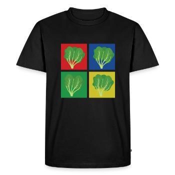 Spinach Shirt - Men's Premium Organic T-Shirt - black - Front - Nico (187cm)