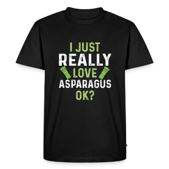 Asparagus Lover T-Shirt - Men's Premium Organic T-Shirt - black - Front - Nico (187cm)