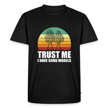 Morels Mushroom Picker - Men's Premium Organic T-Shirt - black - Front - Nico (187cm)