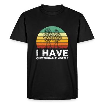 Morels Mushroom Picker - Men's Premium Organic T-Shirt - black - Front - Nico (187cm)