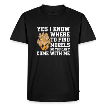 Morels Mushroom Picker - Men's Premium Organic T-Shirt - black - Front - Nico (187cm)