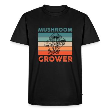 Producteurs de champignons - T-shirt Premium bio Homme - noir - Devant - Nico (187cm)
