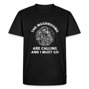 Calling the mushrooms - Men's Premium Organic T-Shirt - black - Front - Nico (187cm)