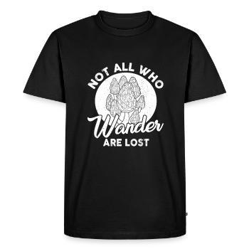 Morels Mushroom Season - Men's Premium Organic T-Shirt - black - Front - Nico (187cm)
