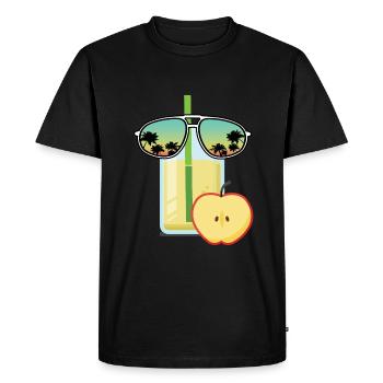 Apple juice with sunglasses - Men's Premium Organic T-Shirt - black - Front - Nico (187cm)
