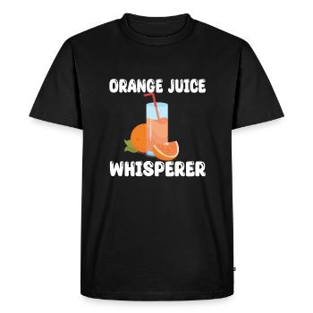 Orange Juice Whisperer - Men's Premium Organic T-Shirt - black - Front - Nico (187cm)