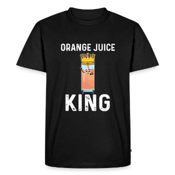 Orange Juice King - Men's Premium Organic T-Shirt - black - Front - Nico (187cm)