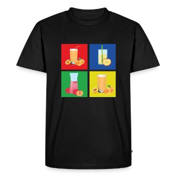 Fruit juice - Men's Premium Organic T-Shirt - black - Front - Nico (187cm)