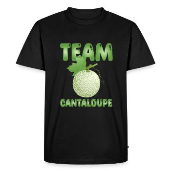 Team Cantaloupe-Melon - Men's Premium Organic T-Shirt - black - Front - Nico (187cm)