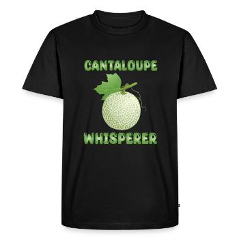 Cantaloupe Melon Whisperer - Men's Premium Organic T-Shirt - black - Front - Nico (187cm)