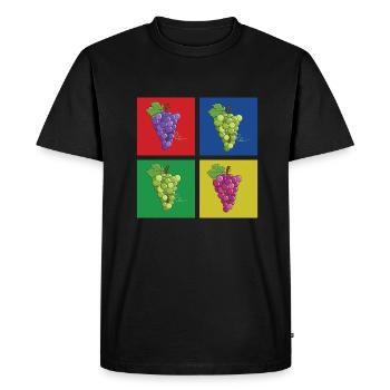 Bunches of grapes - Men's Premium Organic T-Shirt - black - Front - Nico (187cm)